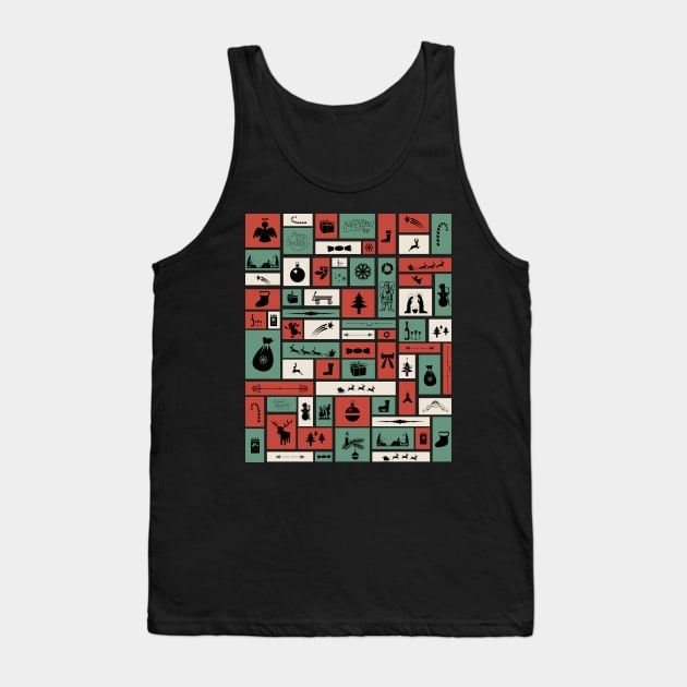 Merry Christmas Masonry Pattern Tank Top by All About Nerds